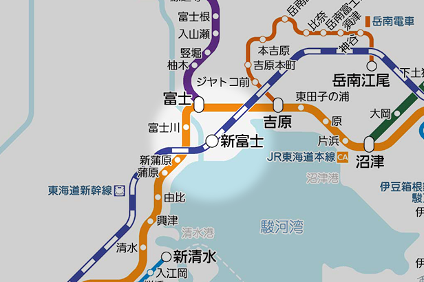 新富士(静岡県)の路線図