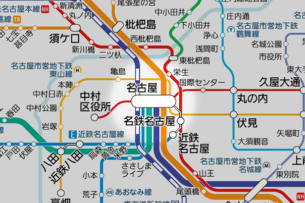 名古屋の路線図